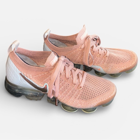 Nike Air VaporMax Flyknit 2 'Rose Gold' 942843-602 Size 7 EUC - Picture 2 of 16